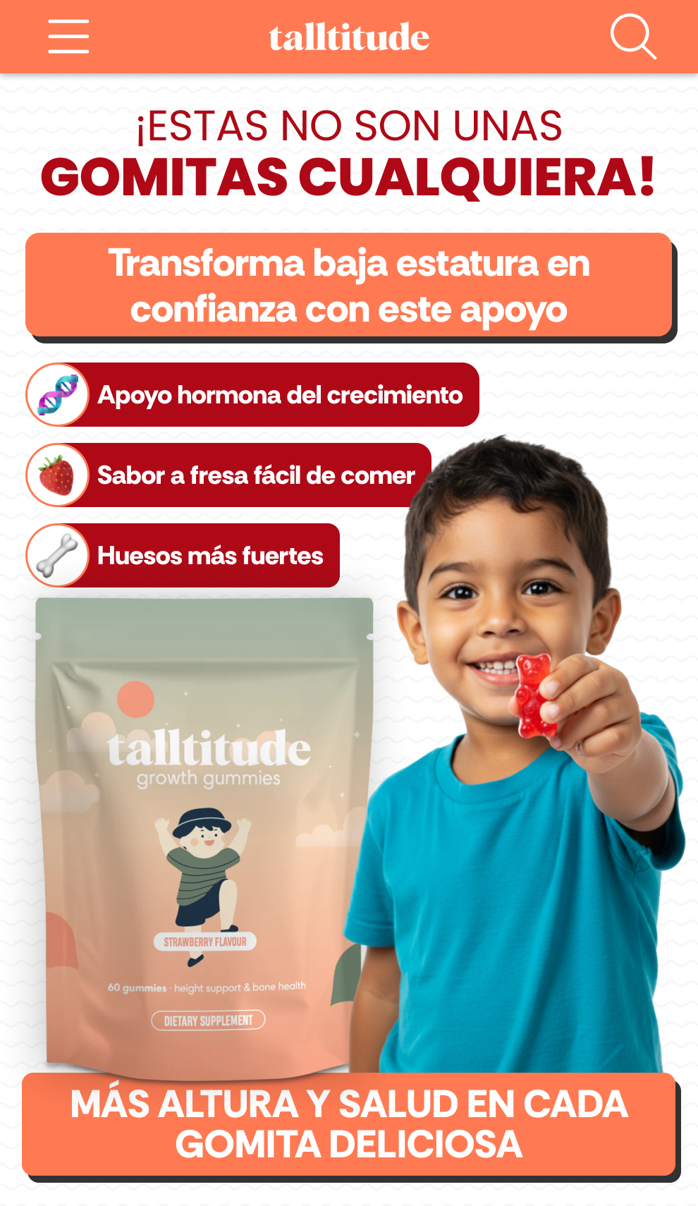 Talltitude - Gomitas para Crecimiento Niños (60 Gomitas)